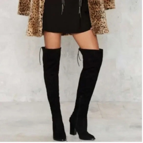 Marc Fisher LTD Over the Knee Black Suede Boots - Picture 1 of 9
